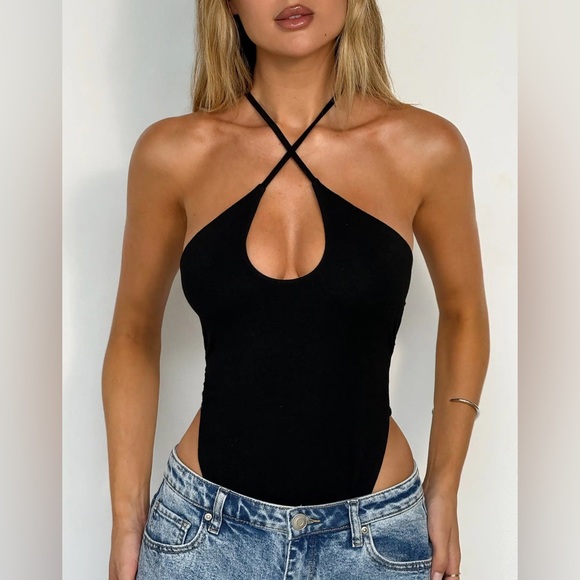 Tiger Mist Tops - Tiger Mist Shauna Bodysuit Top Black